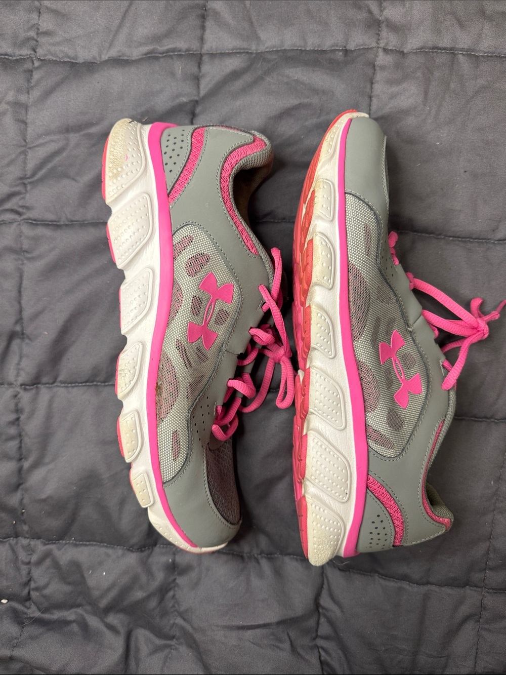 Under Armour Grey and Hot Pink Women's Athletic Sneakers